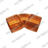 Медь Угол двухраструбный 45° 22 пайка
