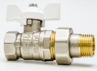 Кран шаровый 1/2" с американкой (бабочка) LD Pride (white) (00039775)   