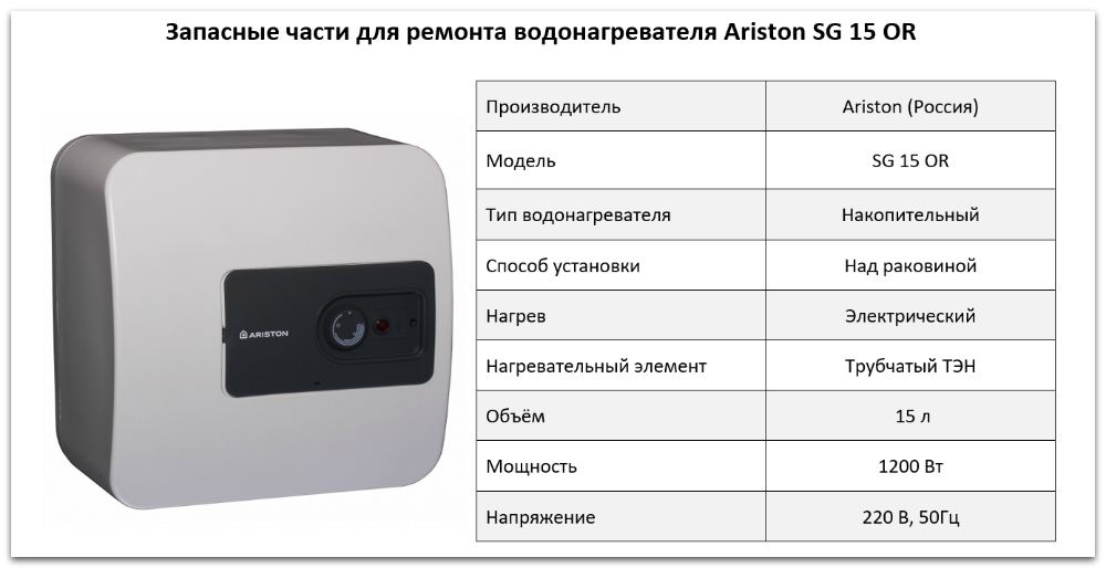 Купить запчасти Ariston SG 15 OR в Волгограде