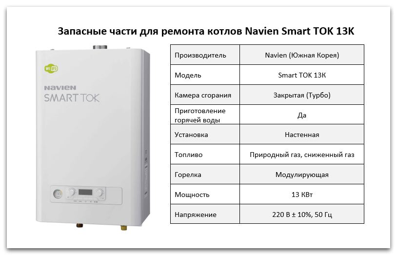 Купить запчасти для котлов Navien Smart TOK 13K в Волгограде